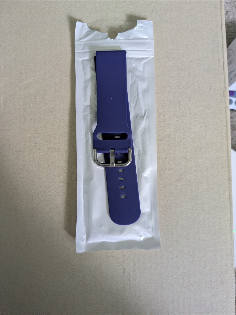 Universal Blue Silicone Watch Band with Metal Buckle